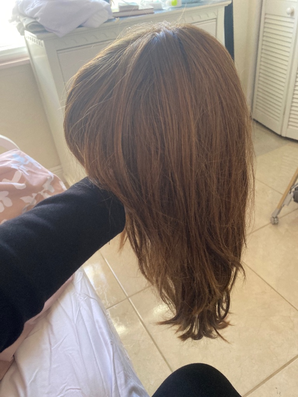 Danielle brunette wig with bangs